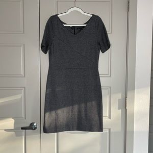 Banana Republic Black Check V-Neck Stretch Work Dress - Size 10